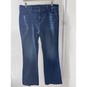 American Eagle Womens Jeans Kick Boot Next Level Stretch Dark Wash Size 16 Long